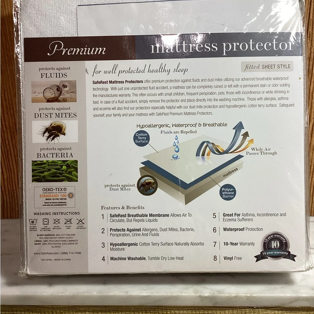 Premium Mattress Protector - White Twin Size